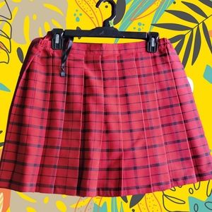 Women's Red & Black Tartan Plaid Mini Skirt
